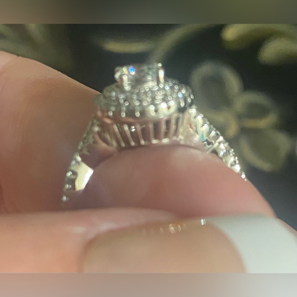 Split Shank Round Frame Swarovski Element Ring In… - image 4